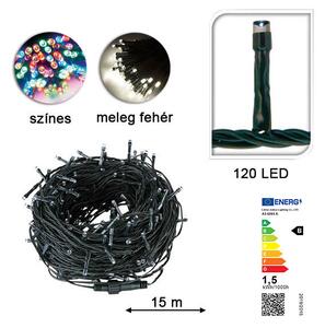 LED fényfüzér választható méretben és színben-120 LED-es-melegfehér