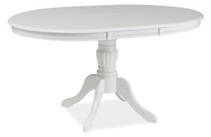 Kihúzható Asztal, MDF és Fa, Olivia Fehér, H106-141xSz106xM76 cm