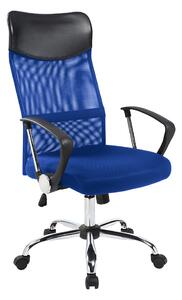 Ergonomikus irodai szék magasított háttámlával - kék
