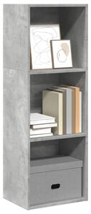 Betonszürke szerelt fa könyvespolc 40 x 30 x 114 cm