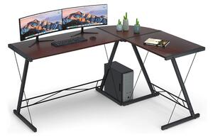 L alakú íróasztal-sötétbarna