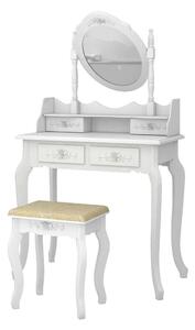 Tükrös fésülködő asztal székkel, Rome több színben-fehér