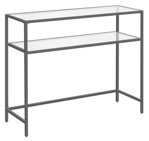 Vasagle Loft Konzolasztal - Üvegpolcos - 100 cm