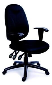 Irodai szék, állítható karfás, exkluzív fekete szövetborítás, fekete lábkereszt, MAYAH 