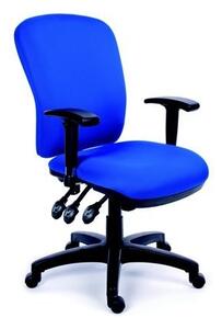 Irodai szék, állítható karfával, kék gyöngyszövet-borítás, fekete lábkereszt, MAYAH 