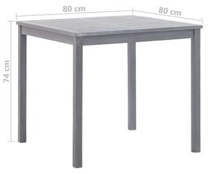 VidaXL szürke tömör akácfa kerti asztal 80 x 80 x 74 cm