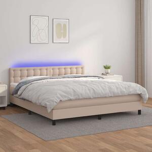 VidaXL Cappuccino Ágy - 160x200 cm - LED-es