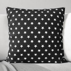 Goldea pamut párnahuzat - fehér csillagok fekete alapon 45 x 45 cm