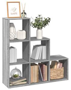 3 szintes szürke sonoma fa elválasztó könyvespolc 99x29x99 cm