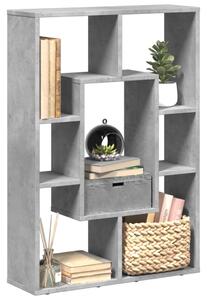 Betonszürke szerelt fa könyvespolc 63 x 20 x 90 cm