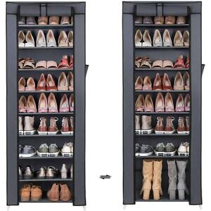10 szintes cipőpolc szekrény, akár 27 pár cipőhöz, 58 x 28 x 160 