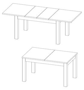 Kihúzható Asztal, Forgácslap, Country 40 Fehér / Tölgy, H140-214xSz90xM76 cm