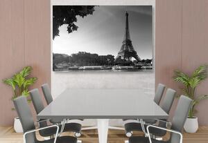 Kép őszi Párizs fekete fehérben