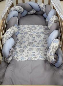 Bunny Baby 3 részes ágynemű garnitúra, fonott fejvédővel - kék