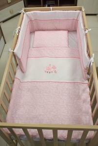 Bunny Baby 3 részes ágynemű garnitúra - rózsaszín pillangós/madeirás