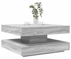 Szürke sonoma dohányzóasztal 360 fokban forgatható 70x70x34,5cm