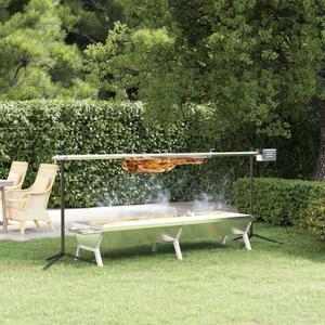 VidaXL Automatikus Grillsütő - Rozsdamentes Acél - 207x45x83cm