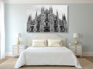 Kép katedrál Milánóban fekete fehérben