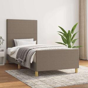VidaXL tópszínű szövet ágykeret fejtámlával 90 x 200 cm