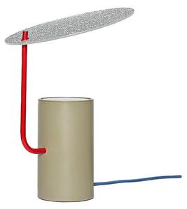 Hübsch - Disc Asztali Lámpa Khaki/Red - Lampemesteren