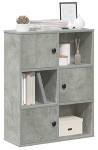 Betonszürke szerelt fa könyvespolc 60x24x76,5 cm