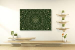 Kép részletes dísz Mandala zöld színben - 60x40