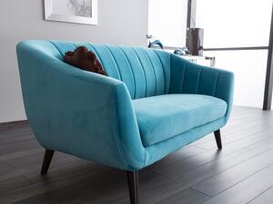 Kétszemélyes kanapé, kék bársony / wenge, ELITE 2 VELVET