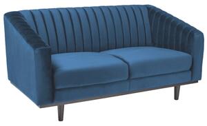 Kétszmélyes kanapé, kék bársony / wenge, ASPREY 2 VELVET