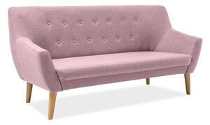 Háromszemélyes kanapé, rózsaszín/bükk, AMBER