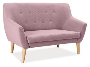 Kétszemélyes kanapé rózsaszín/bükk NORDIC