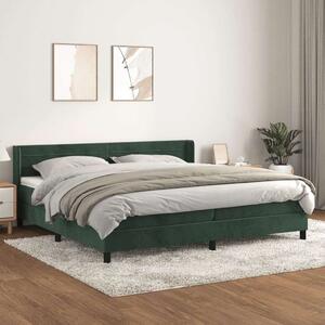VidaXL sötétzöld bársony rugós ágy matraccal 200x200 cm