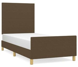 VidaXL sötétbarna szövet ágykeret matrac nélkül 80x200 cm