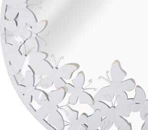 WHITE BUTTERFLY fehér és tükröződő vas falitükör