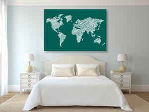 Kép kijelölt világ térkép zöld háttéren
