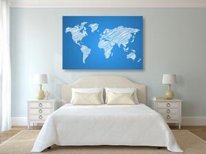 Parafa kép csíkozott világ térkép kék háttéren