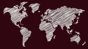 Kép kijelölt világ térkép bordó háttéren
