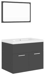 VidaXL Fürdőszoba Bútorszett - Fekete - 60cm