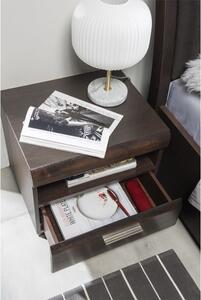 Hálószoba Bútor Szett, 200 x 160 cm-es Ággyal, MDF és Forgácslap, 4 darab Porti Choco Tölgy / Fekete