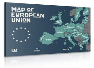 Kép oktatási térkép az Európai Unió országainak nevével