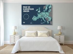Kép oktatási térkép az Európai Unió országainak nevével
