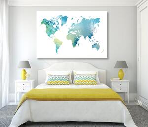 Kép világ térkép vízfestmény kivitelben