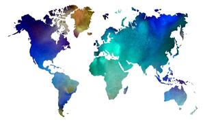 Kép színes világ térkép vízfetmény kivitelben
