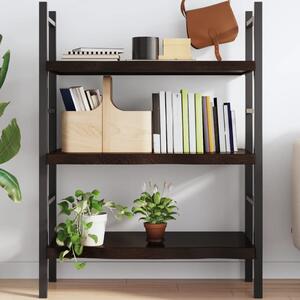 Sötétbarna kezelt tömör tölgyfa fali polc 80x60x(2-6) cm
