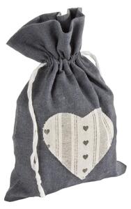 Heart L Textil Dekoráció, Szürke / Fehér, Sz22xM15 cm