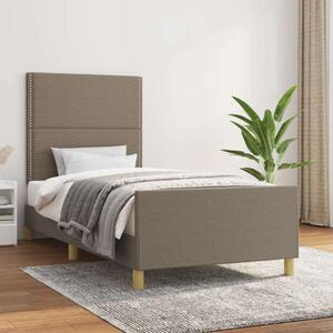VidaXL tópszínű szövet ágykeret fejtámlával 100 x 200 cm