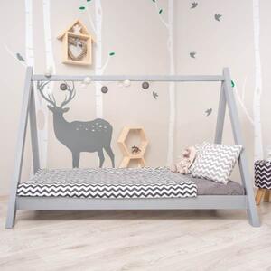 Montessori ágy, fenyőfa, szürke, GROSI