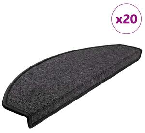 20 db antracitszürke lépcsőszőnyeg 65x24x4 cm