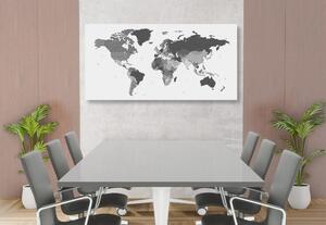 Parafa kép részletes világ térkép fekete fehérben