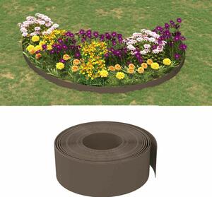 VidaXL 4 db barna polietilén kerti szegély 10 m x 20 cm