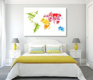 Parafa kép világ térkép kontinensek szimbolumával